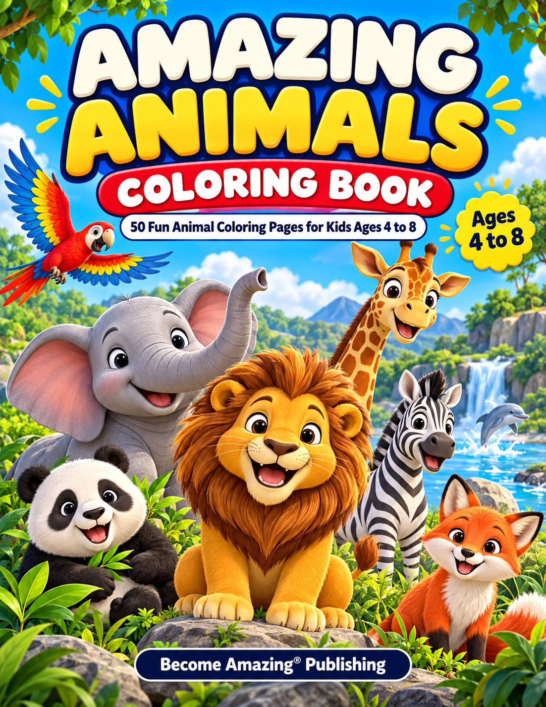 Amazing Animals Coloring Book cover