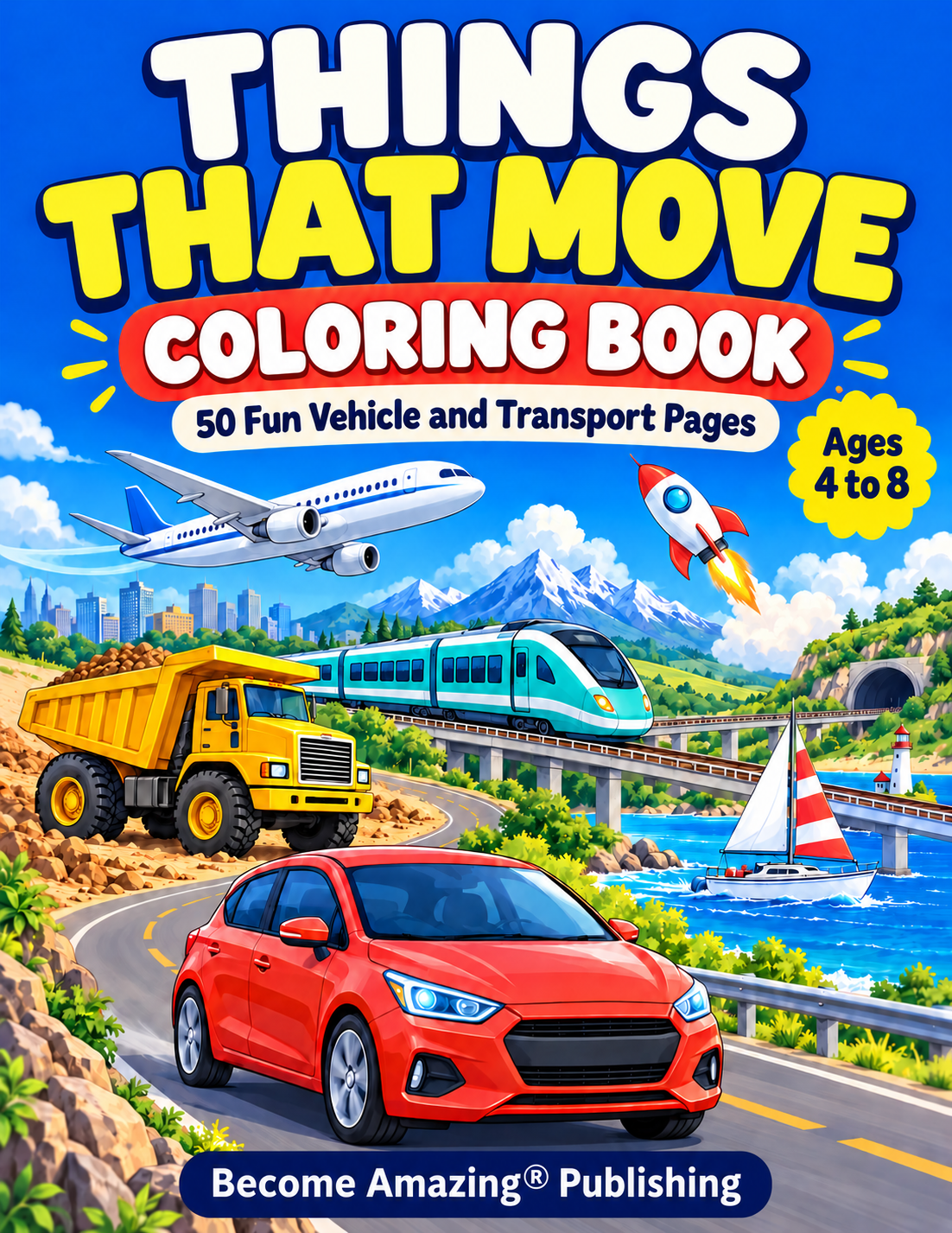 Things That Move Coloring Book cover